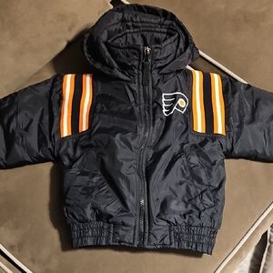 Flyers Chic Black Polyester Hoodie Jacket